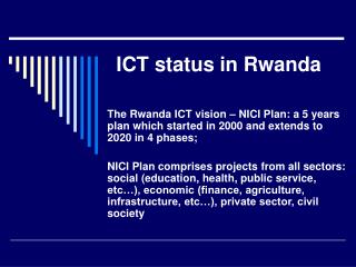 ICT status in Rwanda