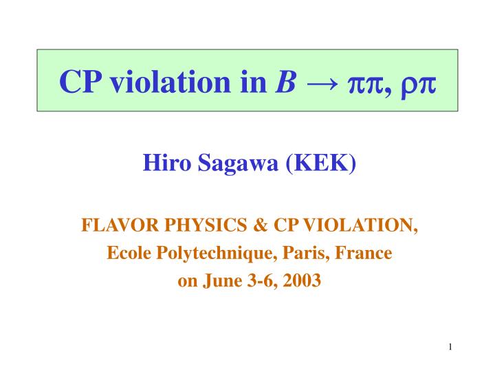 cp violation in b pp rp