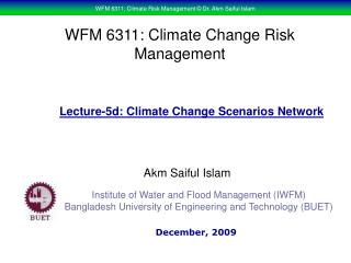 WFM 6311: Climate Change Risk Management
