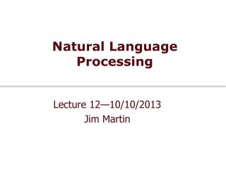 Natural Language Processing