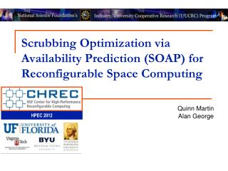 Scrubbing Optimization via Availability Prediction (SOAP) for Reconfigurable Space Computing