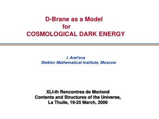 D-Brane as a Model for COSMOLOGICAL DARK ENERGY