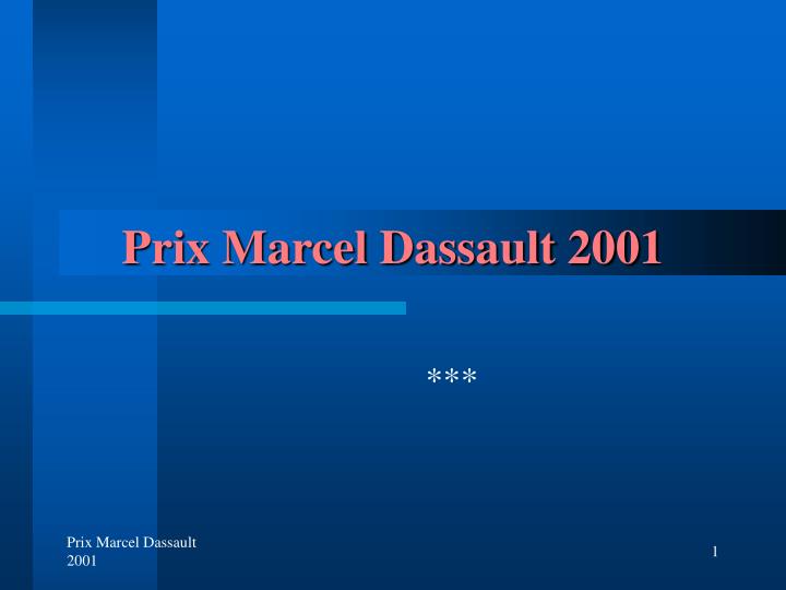 prix marcel dassault 2001