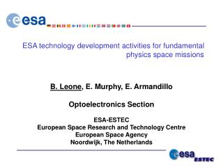 ESA technology development activities for fundamental physics space missions