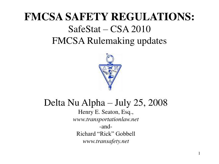 fmcsa safety regulations safestat csa 2010 fmcsa rulemaking updates
