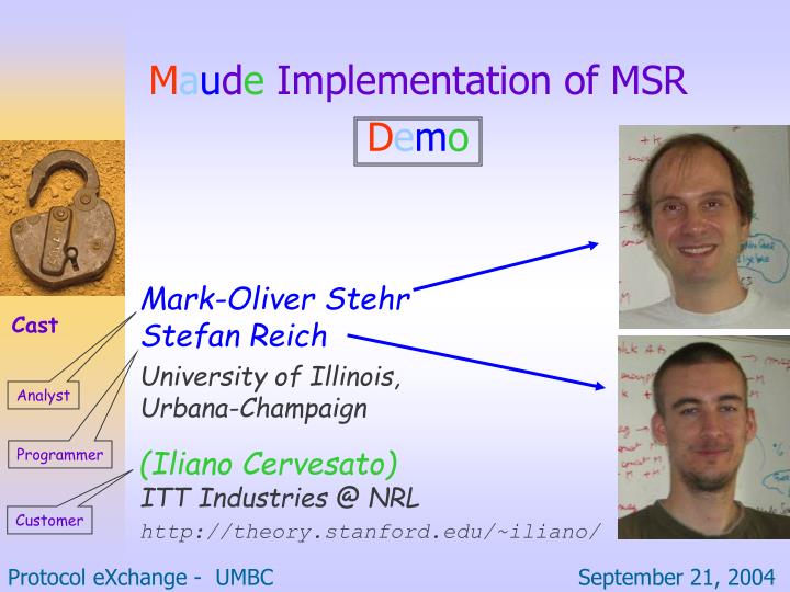 m a u d e implementation of msr d e m o