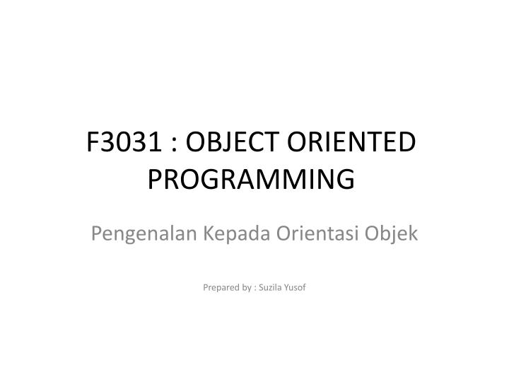 f3031 object oriented programming