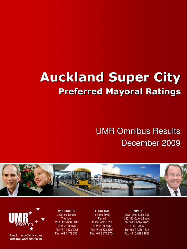 auckland super city preferred mayoral ratings
