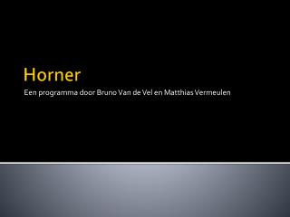 een programma door bruno van de vel en matthias vermeulen