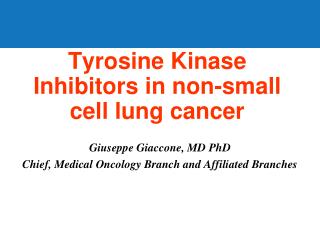 Tyrosine Kinase Inhibitors in non-small cell lung cancer