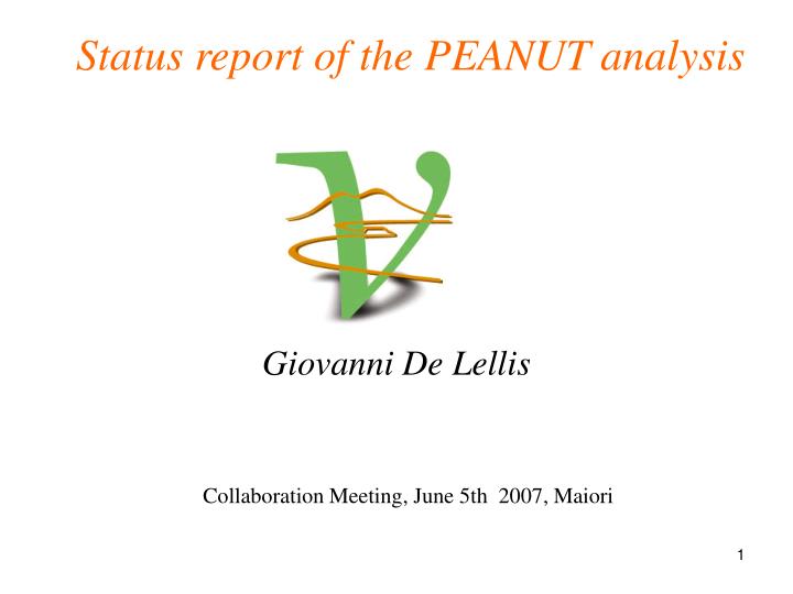 status report of the peanut analysis