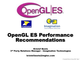 OpenGL ES Performance Recommendations