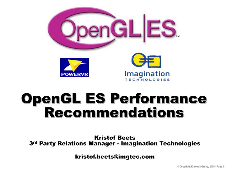 opengl es performance recommendations