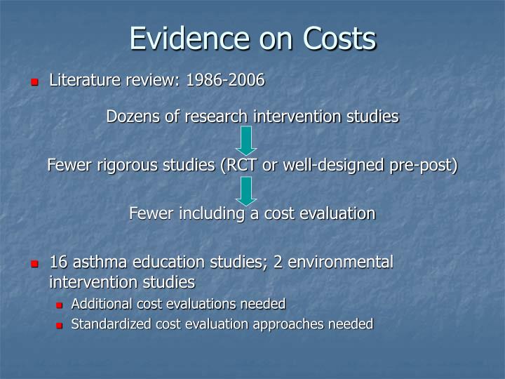 evidence on costs