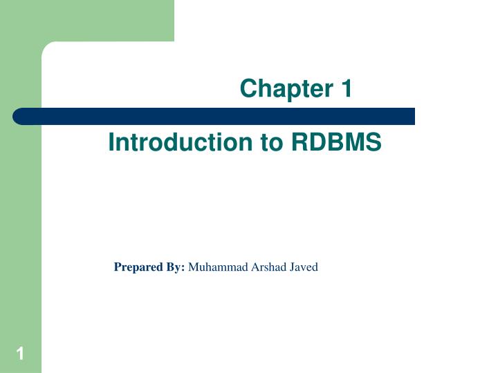 chapter 1 introduction to rdbms