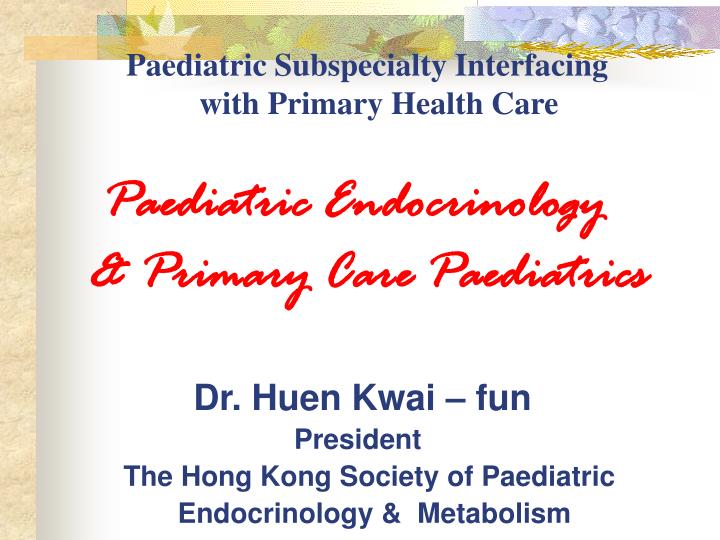 paediatric subspecialty interfacing with primary health care