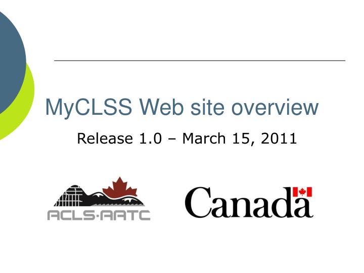 myclss web site overview