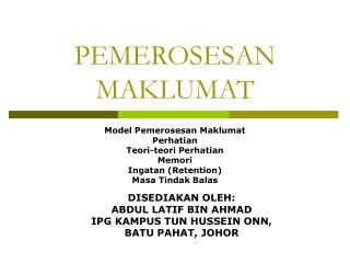 pemerosesan maklumat