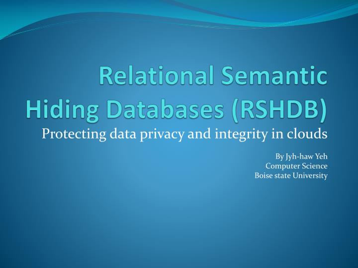 relational semantic hiding databases rshdb