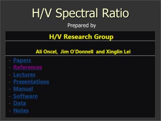 H/V Spectral Ratio