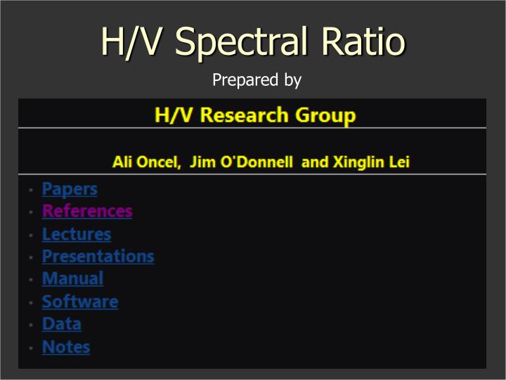 h v spectral ratio