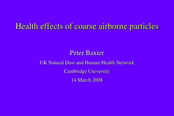 health effects of coarse airborne particles
