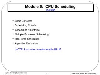 Module 6: CPU Scheduling 10/19/03
