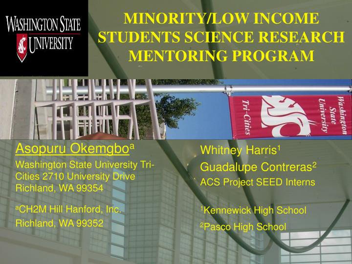 minority low income students science research mentoring program