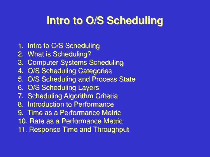 intro to o s scheduling