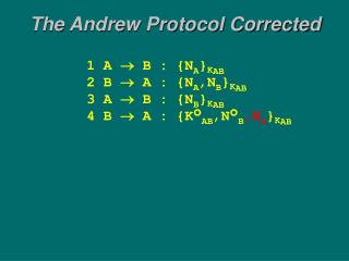 The Andrew Protocol Corrected