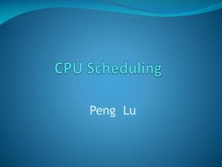 CPU Scheduling