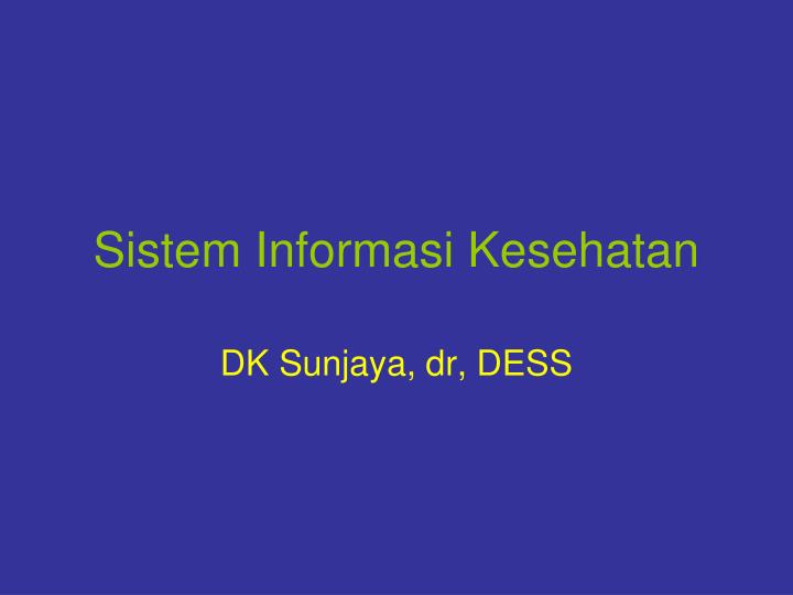 sistem informasi kesehatan