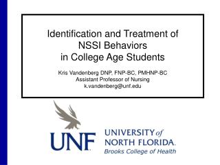 Identification and Treatment of NSSI Behaviors in College Age Students