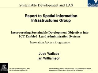 Report to Spatial Information Infrastructures Group