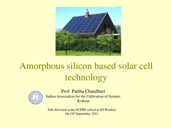 amorphous silicon based solar cell technology