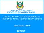 TABELA UNIFICADA DE PROCEDIMENTOS MEDICAMENTOS E INSUMOS TERAP. DO SUS - slide 1