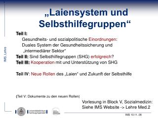 „Laiensystem und Selbsthilfegruppen“