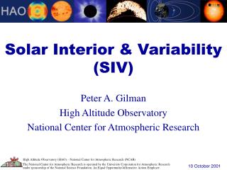 Solar Interior &amp; Variability (SIV)