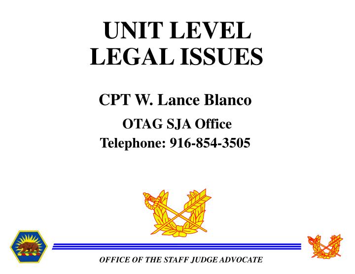 unit level legal issues