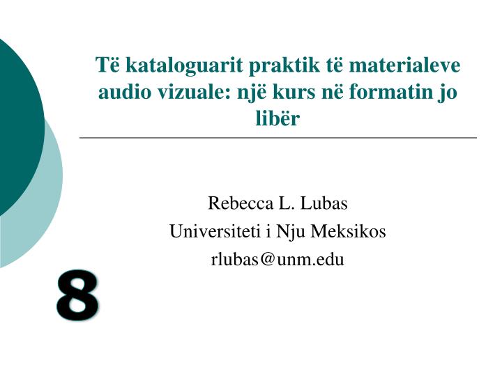 t kataloguarit praktik t materialeve audio vizuale nj kurs n formatin jo lib r