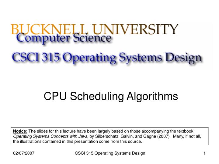 cpu scheduling algorithms