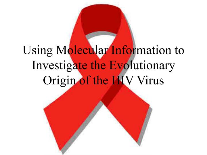 using molecular information to investigate the evolutionary origin of the hiv virus