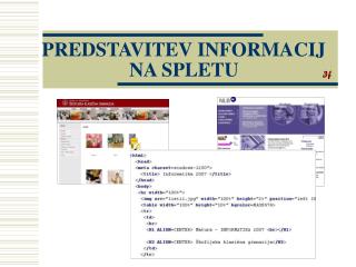 predstavitev informacij na spletu