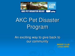 AKC Pet Disaster Program
