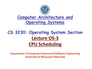 Department of Computer Science and Software Engineering University of Wisconsin-Platteville