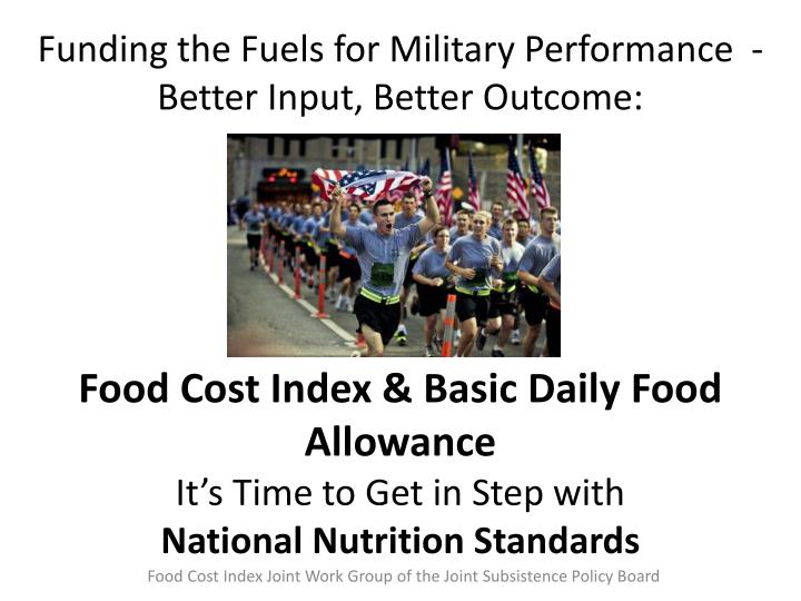 food cost index joint work group of the joint subsistence policy board