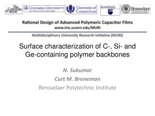 Surface characterization of C-, Si- and Ge-containing polymer backbones
