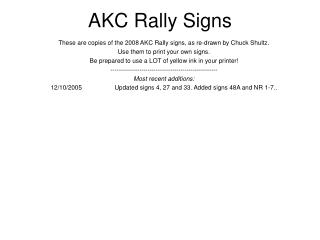 AKC Rally Signs