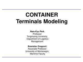 CONTAINER Terminals Modeling