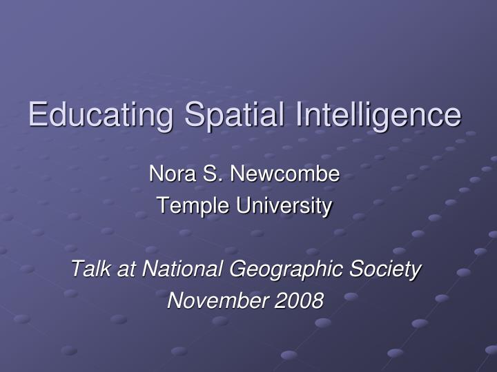 educating spatial intelligence